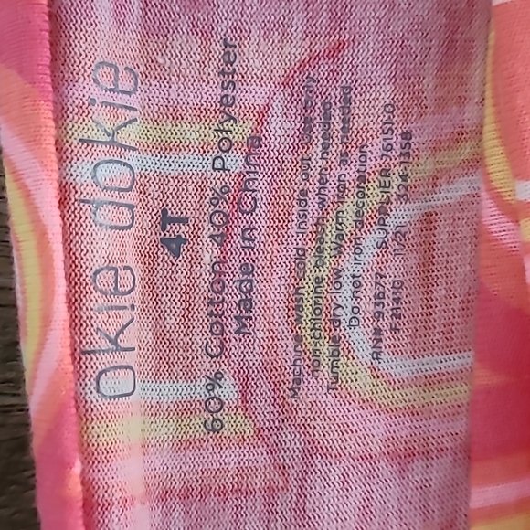 OKIE DOKIE TODDLER GIRLS PINK & ORANGE ROMPER SHORTS SIZE 4T - Picture 4 of 6
